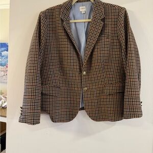 J. Crew Factory Houndstooth Blazer in Brown and Black